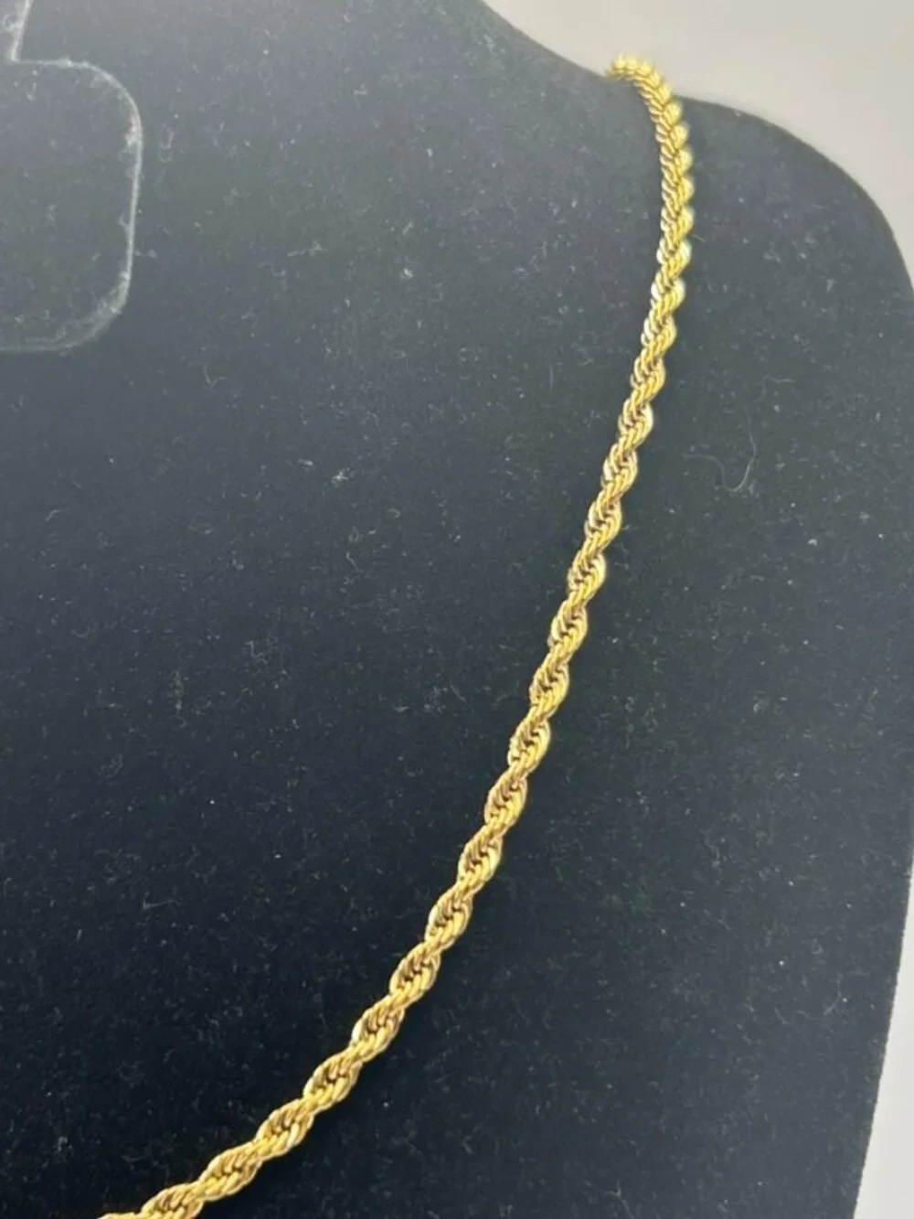 18k Real Gold Rope Chain Necklace 3mm 18 Inch Plated Womens Cute Layering
